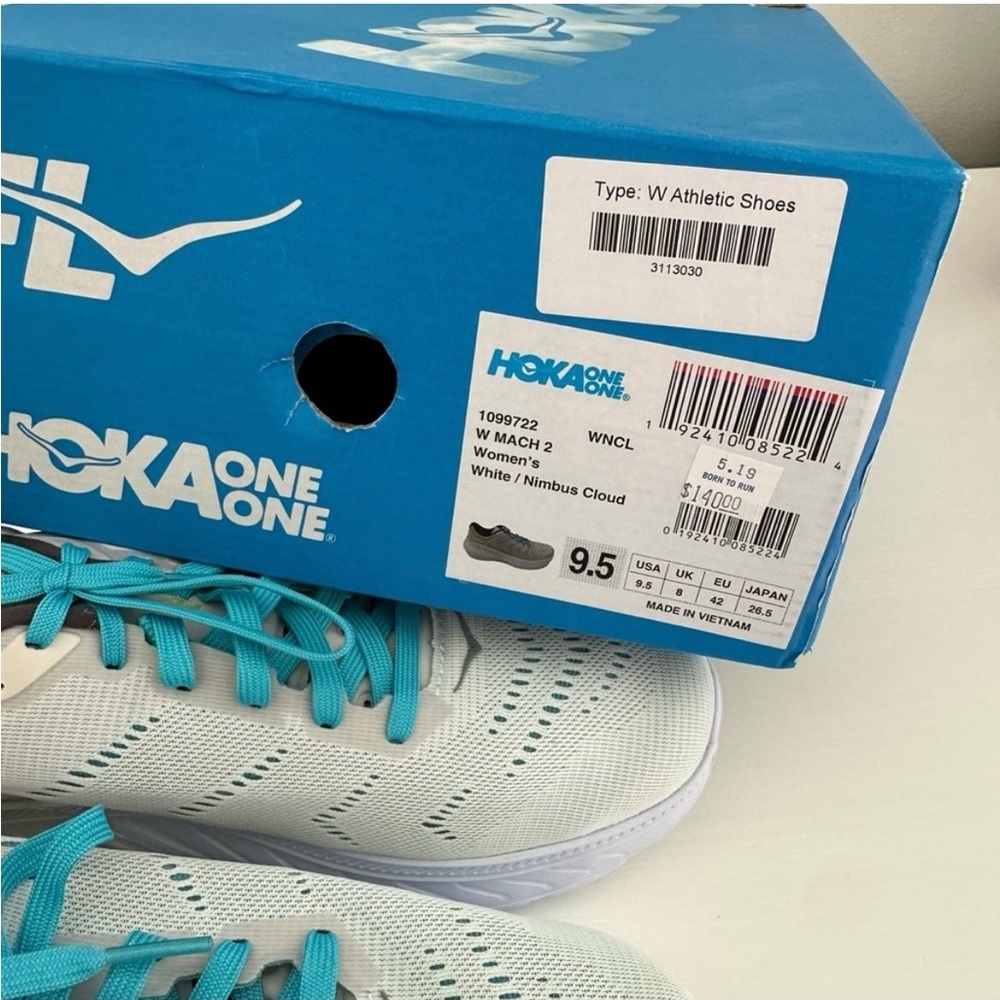 Hoka One One Mach 2 Nimbus Cloud Running Walking Sneakers New Womens 9.5 White